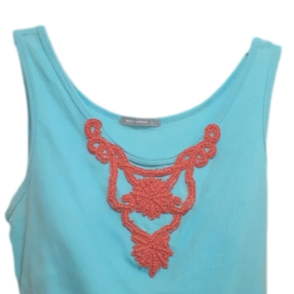 Beaded AQUA TANK TOP